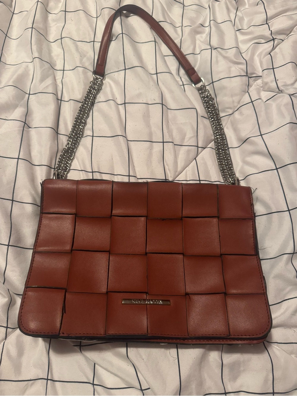 Steve Madden Woven Shoulder Bag in Brown